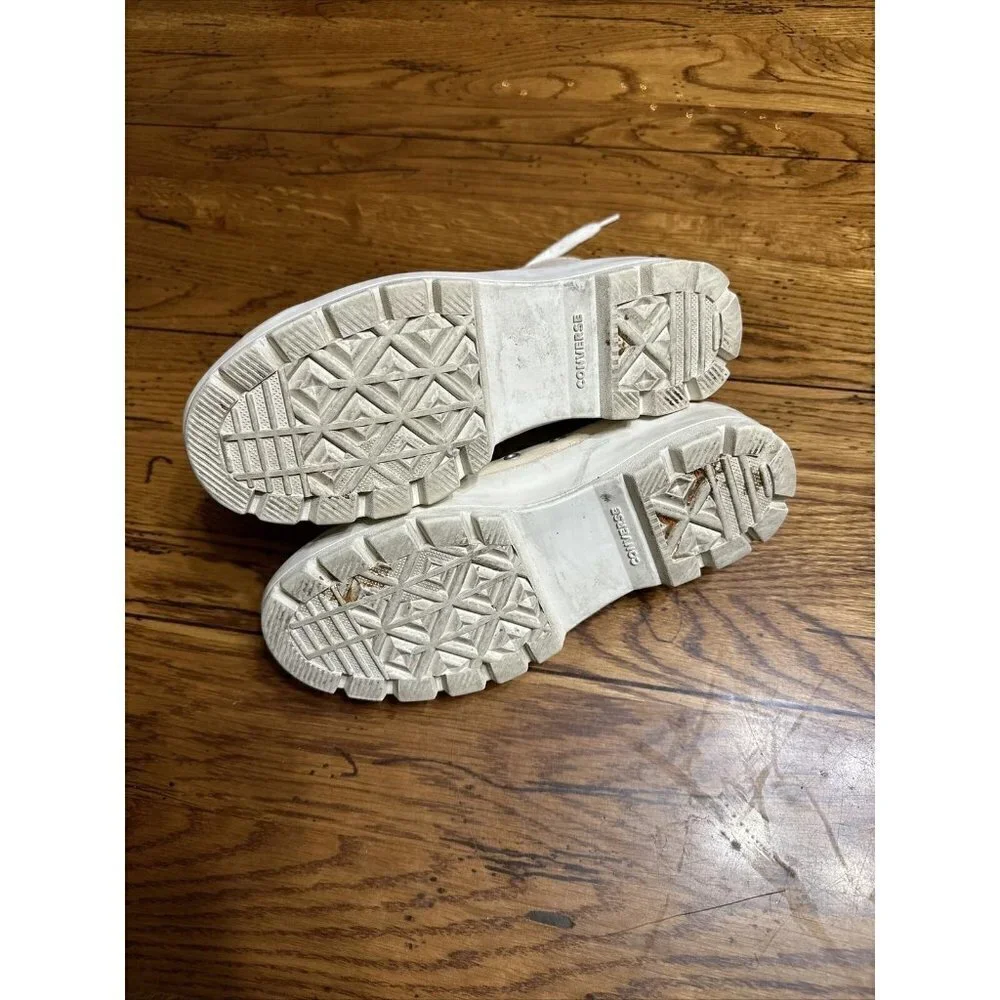 White Leather CONVERSE Chuck Taylor All Star Platform High Top Sneakers Lady 7